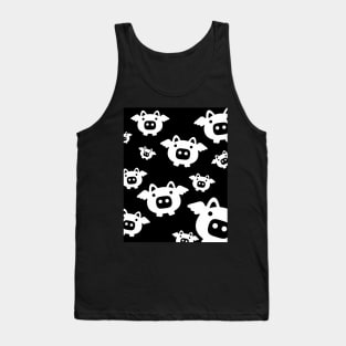 Pig White Pattern Tank Top